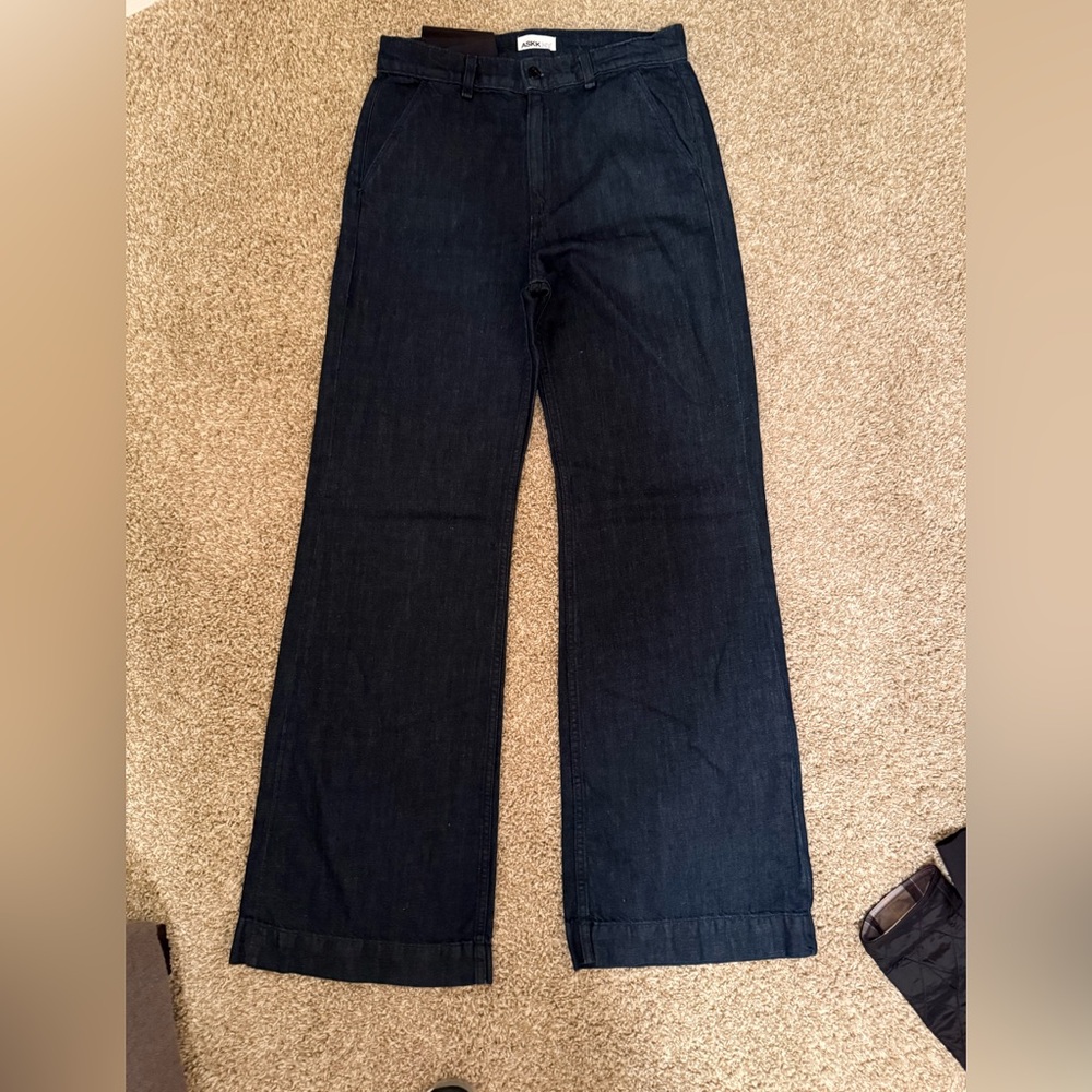 ASKK NY Dark Indigo Wide Leg Jeans